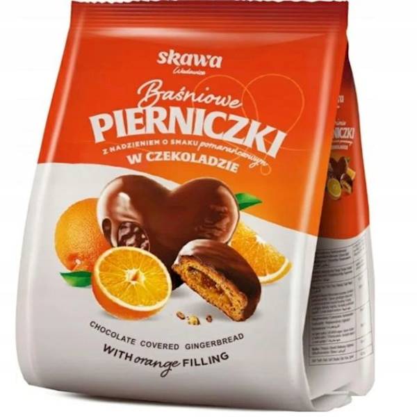 Skawa pierniczki w czekoladzie Baśniowe z nadzieniem o smaku pomarańczowym 150g