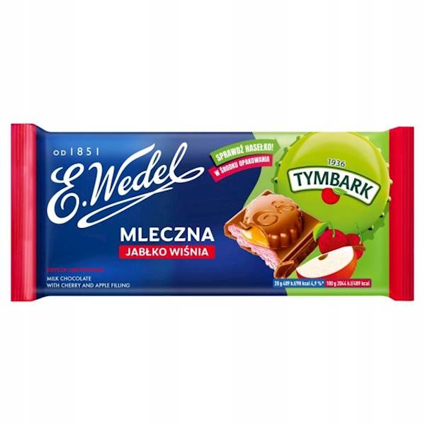 Wedel Czekolada Mleczna Jabłko Wiśnia 100g