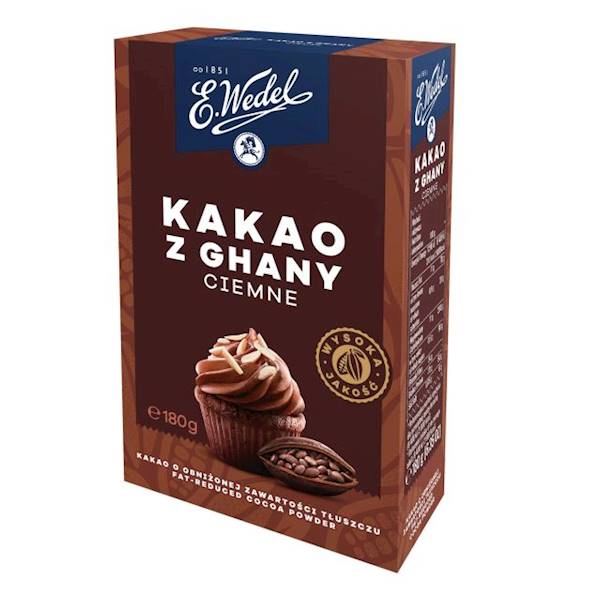 Wedel kakao o obniżonej zawartości tłuszczu Kakao Ciemne z Ghany 180g