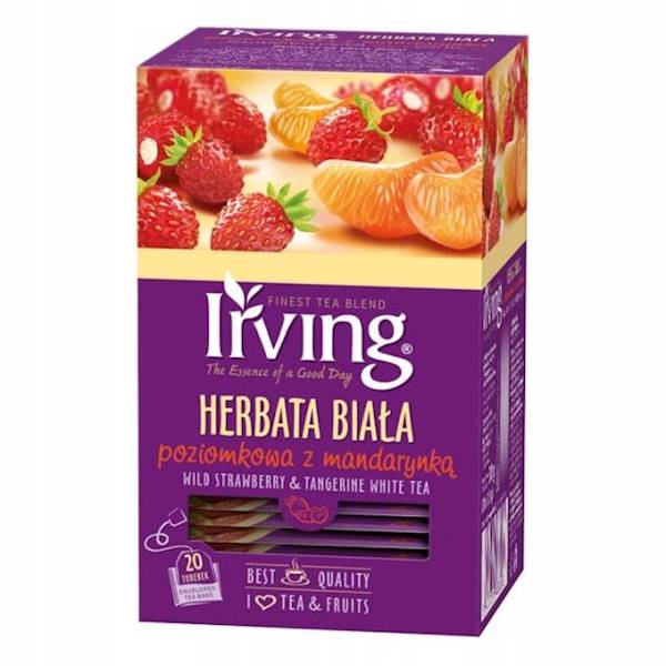 Irving Herbata biała poziomka z mandarynką 20 torebek
