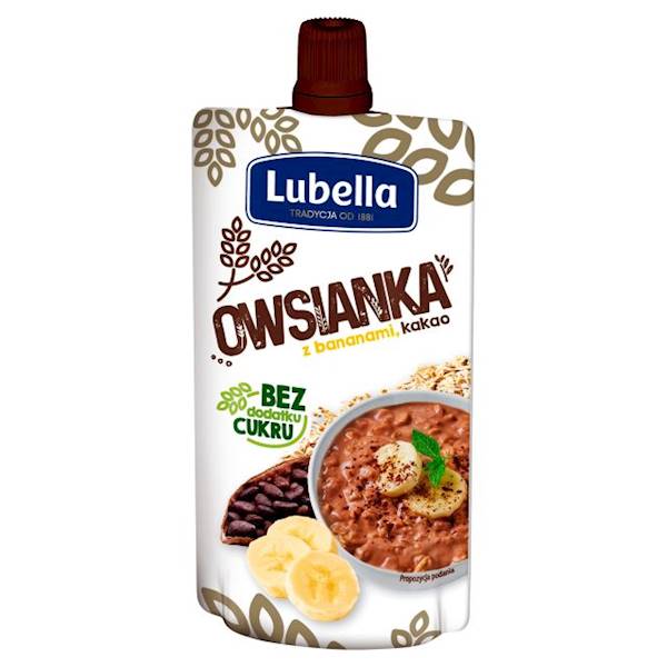 Maspex deser bez dodatku cukru Lubella Owsianka z Bananem i Kakao 100g