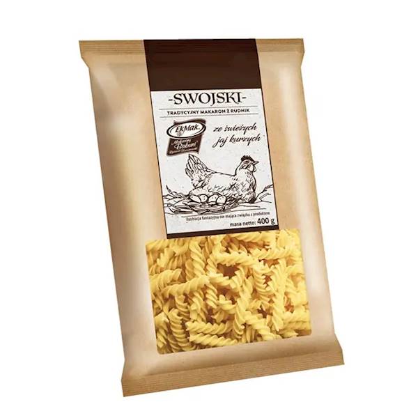 MakMakarony Babuni makaron ze świeżych jaj EkMak Makaron Swojski Świderek 400g