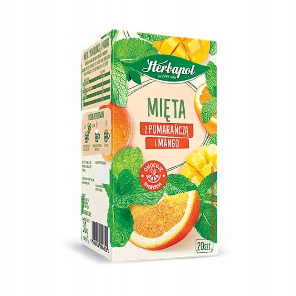 Herbapol herbata ekspresowa Mięta z pomarańczą i mango 20tb