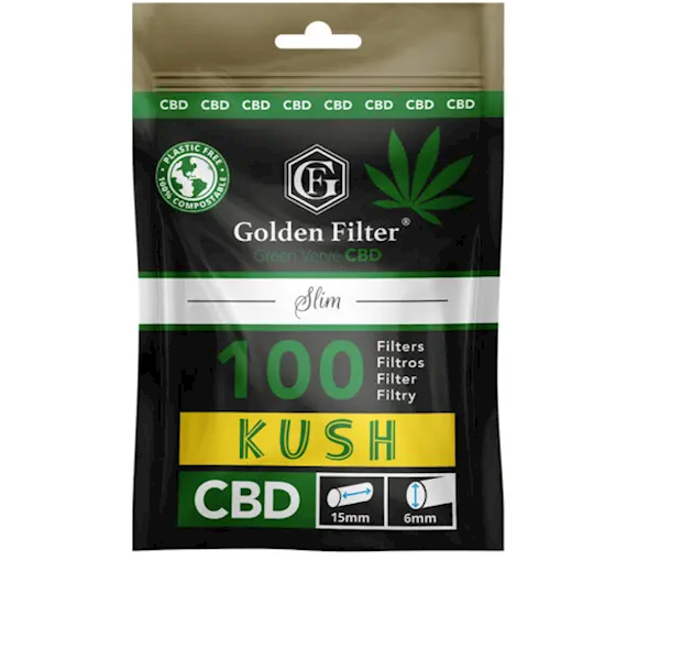 FILTRY GOLDEN FILTER CBD 6MM GREEN VERVE KUSH SLIM
