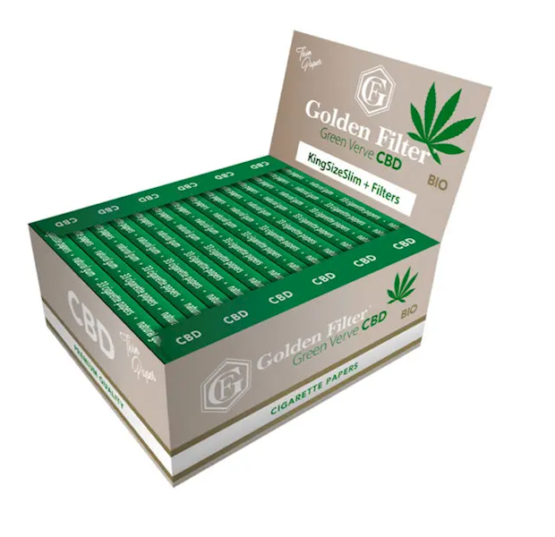 BIBUŁKA GOLDEN FILTER CBD GREEN VERVE SLIM /24 BIO