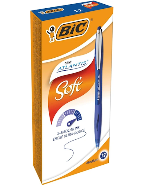 DŁUGOPIS BIC ATLANTIS SOFT NIEBIESKI 12 szt.