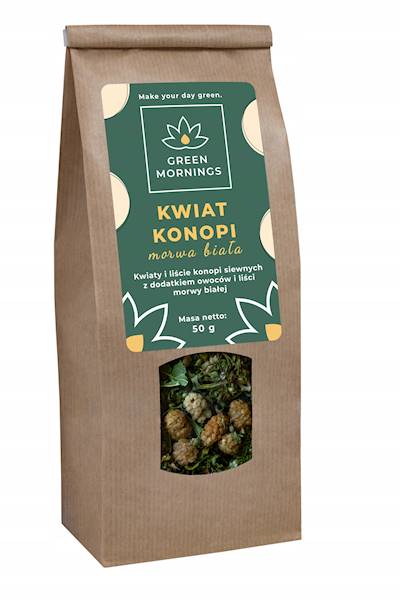 Herbata konopna Kwiat Konopi  owoce i liście morwy 1kg
