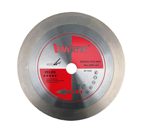 TARCZA DO CIĘCIA NA 45* ZELOS 250x25.4 WERTEC