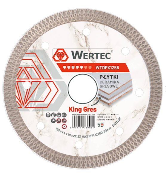 TARCZA KING GRES 125MM DO CIĘCIA GRESU