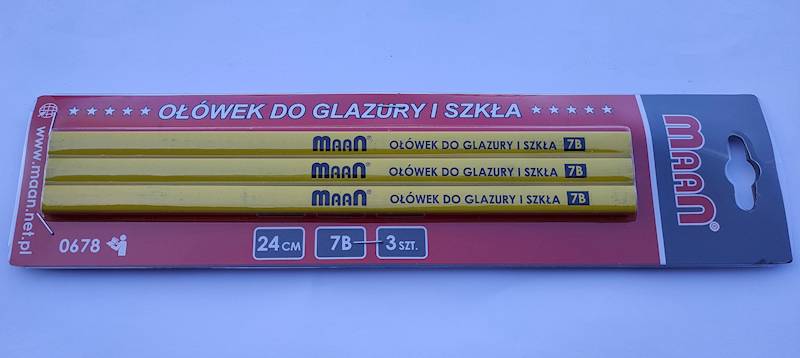 OŁÓWEK DO GLAZURY I SZKŁA 3 SZT