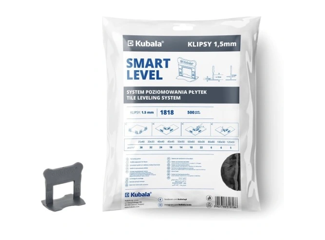 KLIPSY SMART LEVEL 1,5MM KUBALA 500szt