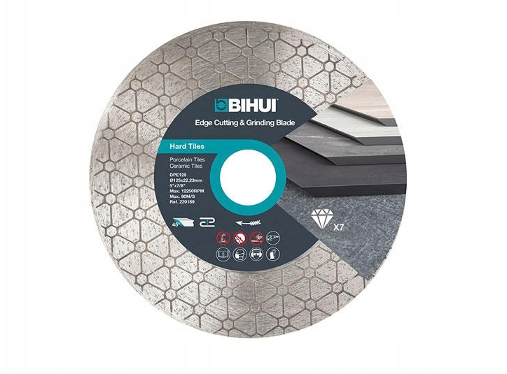 TARCZA DO CIĘCIA I UKOSOWANIA PŁYTEK 125MM  BIHUI