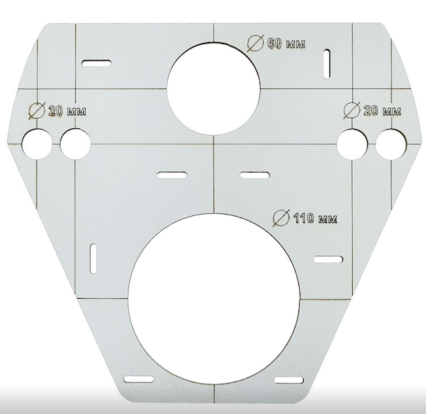 SZABLON WZORNIK OTWORÓW GEBERIT WC SENDI TEMPLATE