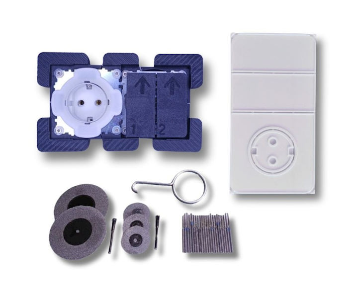 UKRYTE GNIAZDKO I WŁĄCZNIK NADBLATOWY PODWÓJNY