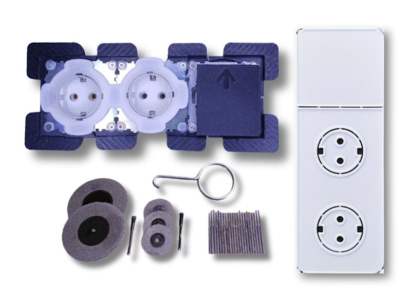 UKRYTE GNIAZDKO 2X, WŁĄCZNIK NADBLATOWY POJEDYŃCZY