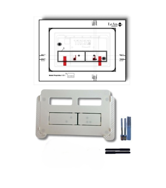 UKRYTY PRZYCISK SPŁUKUJĄCY BIAŁY WĄSKI