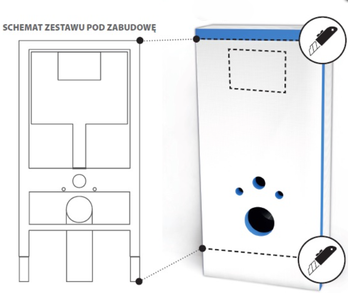 ZESTAW DO ZABUDOWY STELAŻA PODTYNKOWEGO WC