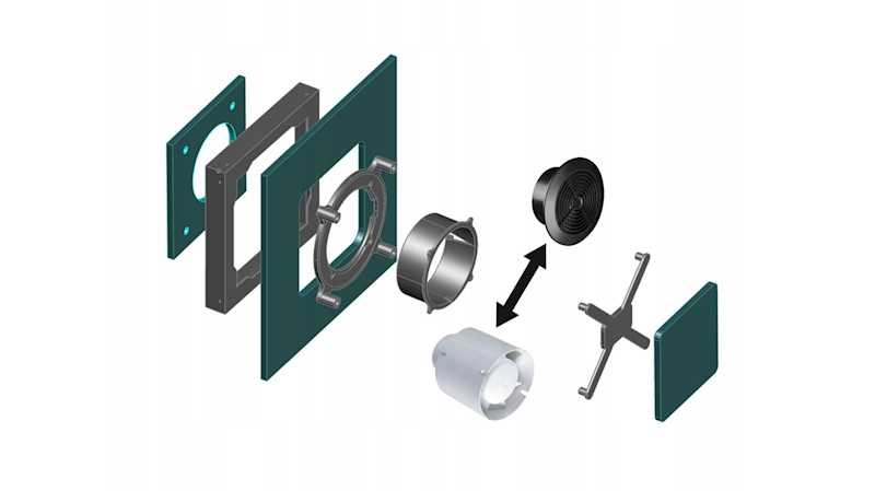 UKRYTA WENTYLACJA POD PŁYTKI FI125 OPCJA LED