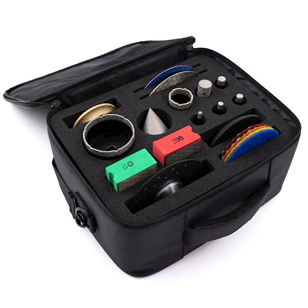 ZESTAW NARZĘDZI DIAMENTOWYCH W TORBIE