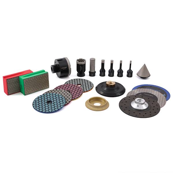 ZESTAW NARZĘDZI DIAMENTOWYCH W TORBIE