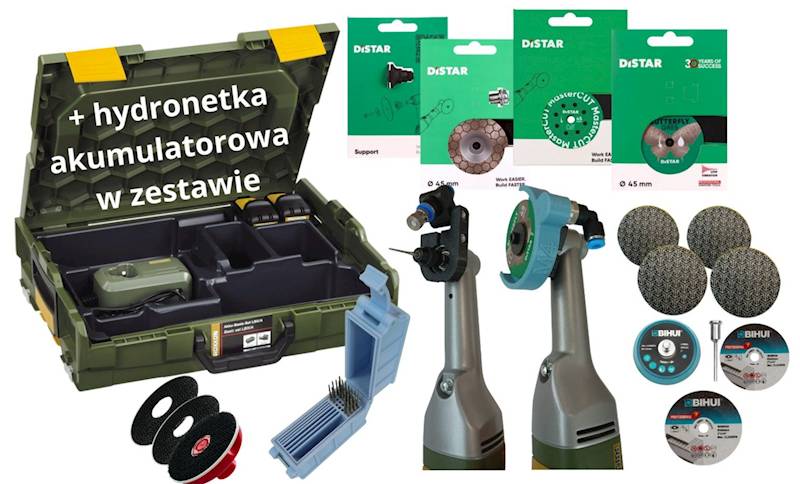 SZLIFIERKA + WIERTARKA AKU PROXXON MEGA ZESTAW