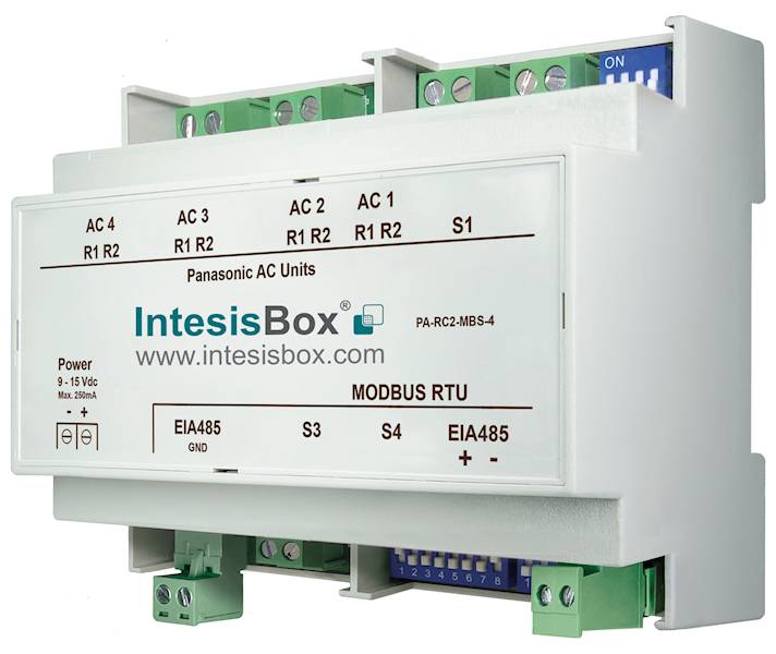 Interfejs ModBus RTU do sterowania 4 jednostkami wewnętrznymi/grupami