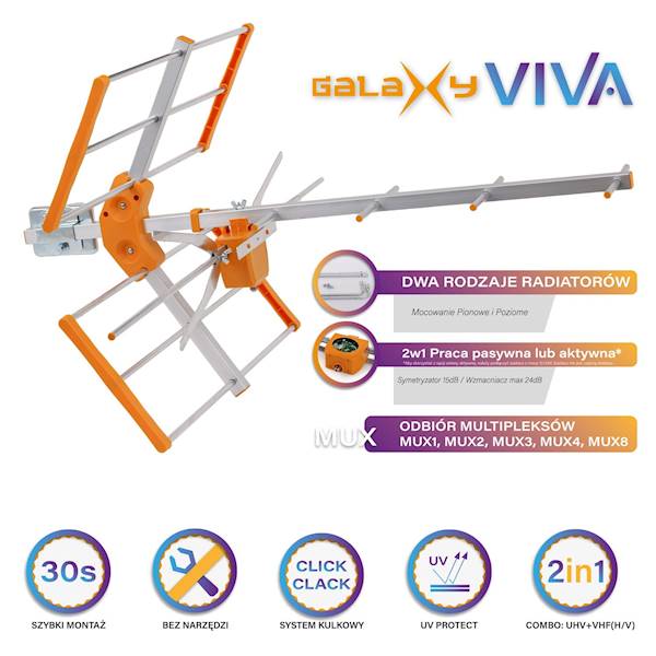 ANTENA TELEWIZYJNA AX GALAXY VIVA COMBO ANT0155