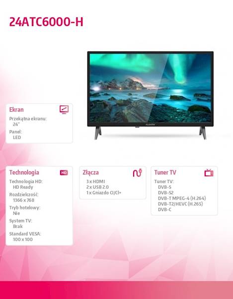 TELEWIZOR LED ALLVIEW 24ATC6000-H DVB-T2/ HEVC 