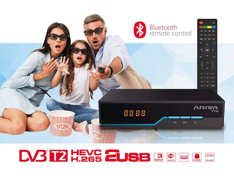 ODBIORNIK DVB-T2 FERGUSON ARIVA T75 w zestawie z kablem HDMI