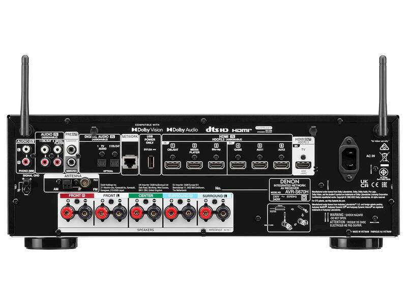 AMPLITUNER DENON AVR-S670HBK2 5.2  8K HEOS