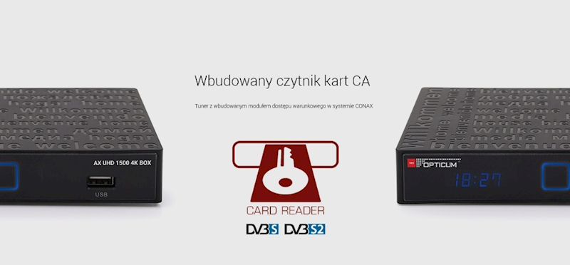 TUNER DVB-S2 OPTICUM AX UHD 1500 4K BOX ANDROID
