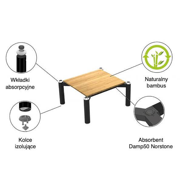 STOLIK NORSTONE SPIDER 3 BLACK BAMBOU