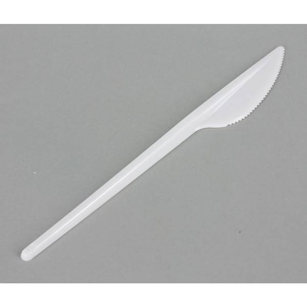 Sztućce - nóż plastikowy biały 100 szt. premium