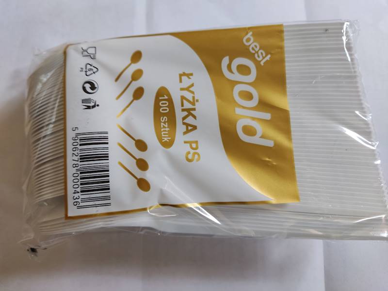 Sztućce - łyżka plastikowa biała 100 szt. premium