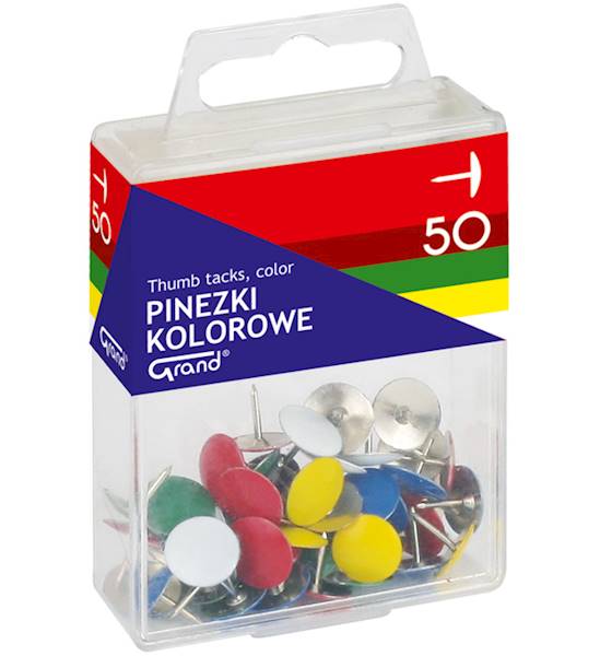 Pinezka kolor pudełko 50szt | GRAND