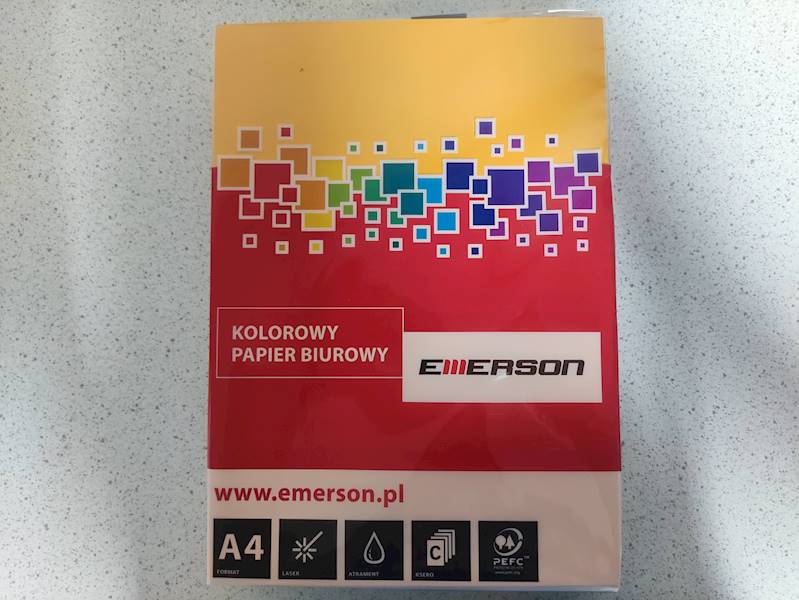 Papier komputerowy pomarańczowy, xero A4 80g ryza 500 ark.