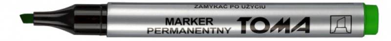 Marker permanentny zielony, ścięta końcówka | TOMA