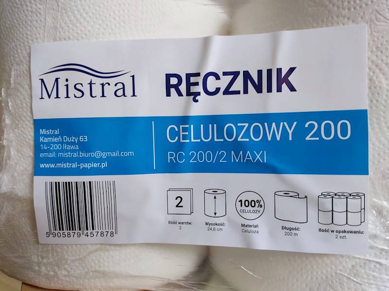 Ręcznik papierowy "czyściwo celulozowe" MAXI 200/2W celuloza 