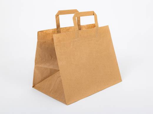 Reklamówka papierowa ucho brąz 32x22x25 10 szt