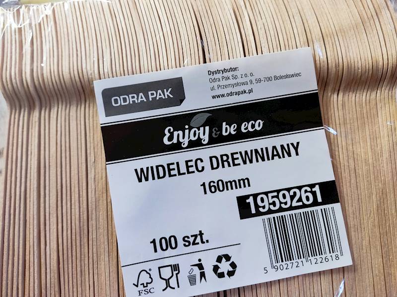 Sztućce - drewniane widelec100 szt. 