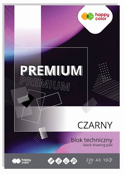Blok techniczny A3 czarny 10 kartek
