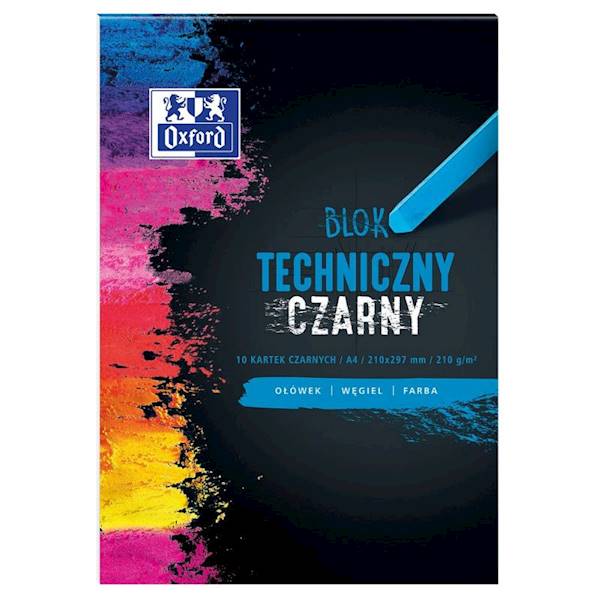 Blok techniczny A4 czarny 10k