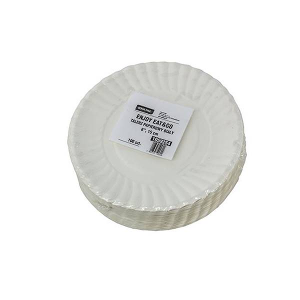 Talerz papierowy deserowy okrągły 15cm 100 szt