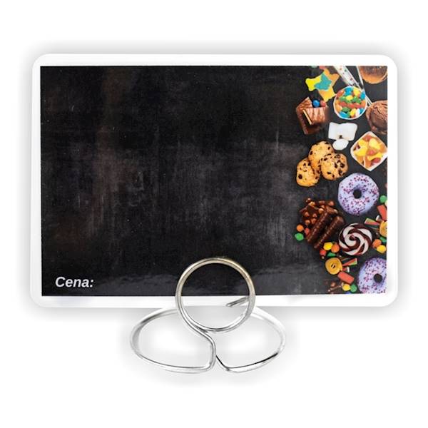 Etykieta cenowa cukiernia czarna A-6 laminowana 50 szt.