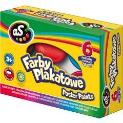 farby szkolne plakatowe  6 kol. 20ml AS 