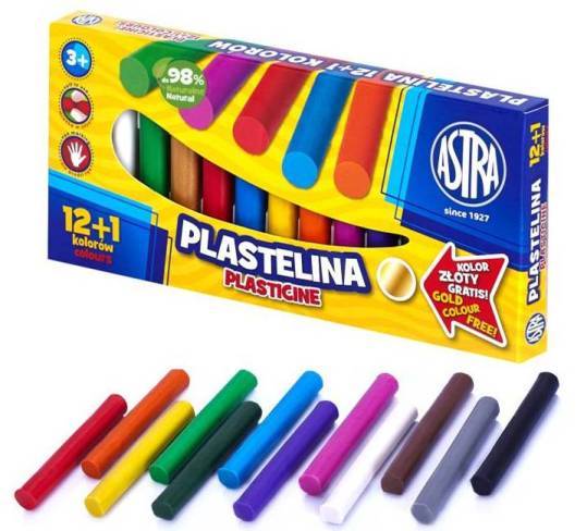 Plastelina 13 kol. (12+1 gratis) ASTRA