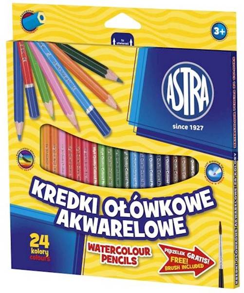 Kredki ołówkowe 24 kol. Astra akwarelowe