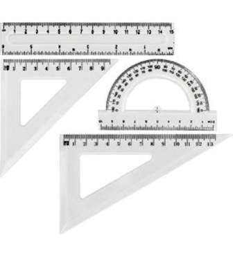 zestaw kreślarski 4 elem. linijka 15cm Grand-031T