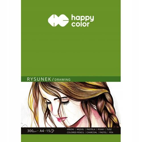 Blok do rysunku A4 biały 15K 300g HAPPY COLOR
