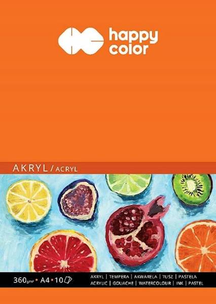 Blok do akrylu A4 biały 10K 360g Happy Color